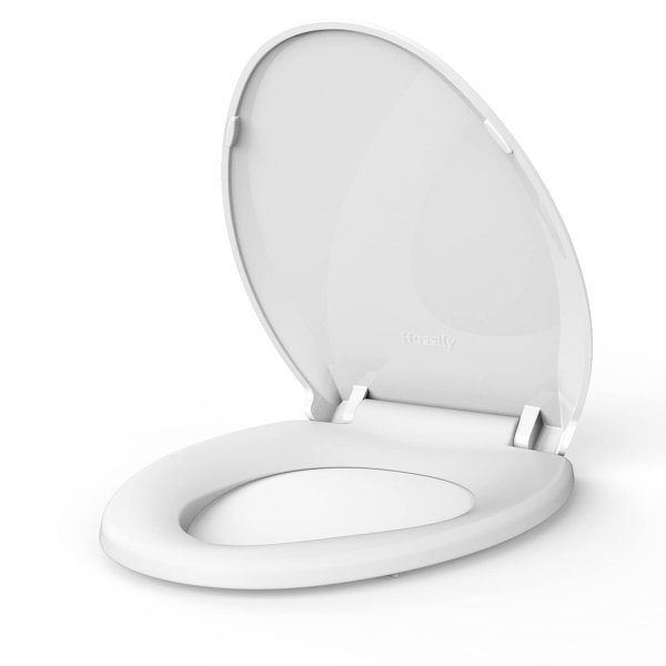ASOPIX Space Saving 19 Inch White Elongated Toilet Seat PP Combo Soft ...